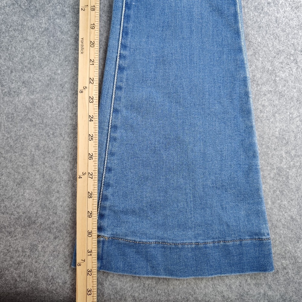 Kancan Jeans‎ 9/28 Flare Blue Denim Stretch High Rise Light Wash Released Hem - Picture 8 of 11